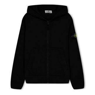 STONE ISLAND Stone Badge Zip HW Jn44 Kids Zip Hoodies Black V0029 for sale