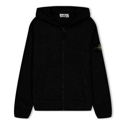 STONE ISLAND Stone Badge Zip HW Jn44 Kids Zip Hoodies Black V0029 for sale