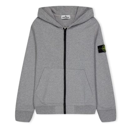 STONE ISLAND Stone Badge Zip HW Jn44 Kids Zip Hoodies Grey Mel V0M64 for sale