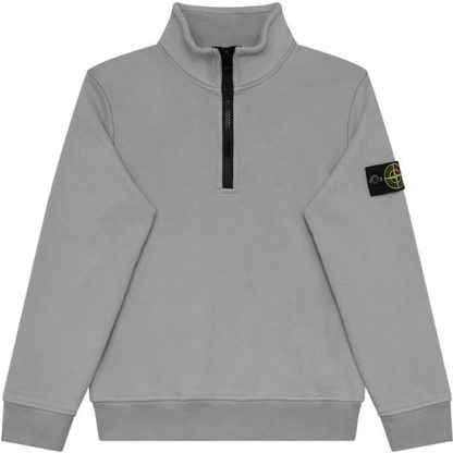 STONE ISLAND Stone Bdge quarter Zp HW Jn44 Kids 1/4 Zip Fleece Tops Grey Mel V0M64 for sale