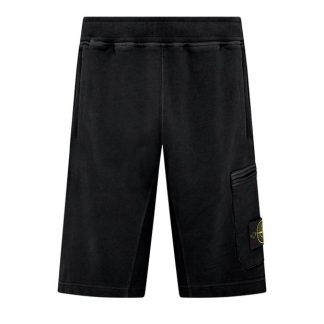 STONE ISLAND Stone HW Flce Short Sn44 Men Fleece Shorts Nero V0029 for sale