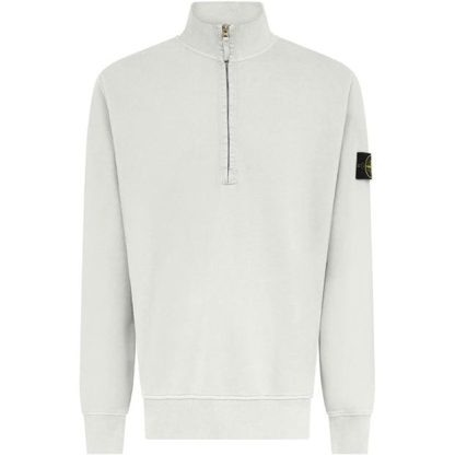 STONE ISLAND Stone HW Fleece 1/4Z Sn44 Men 1/4 Zip Fleece Tops Bianco V0001 for sale