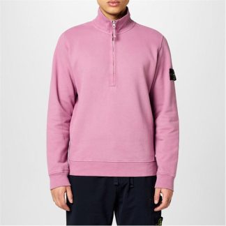 STONE ISLAND Stone HW Fleece 1/4Z Sn44 Men 1/4 Zip Fleece Tops Rosa Quar V0086 for sale