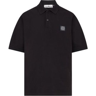 STONE ISLAND Stone Logo Polo Sn44 Men Short Sleeve Polos Black A0029 for sale