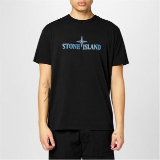 STONE ISLAND Stone Logo TS Sn44 Men Regular Fit T-Shirts Black V0029 for sale