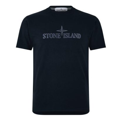 STONE ISLAND Stone Logo TS Sn44 Men Regular Fit T-Shirts Navy V0020 for sale