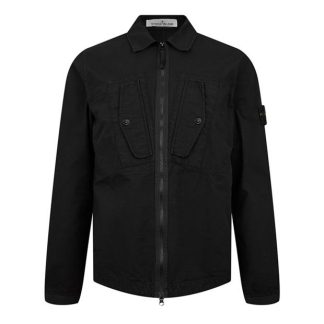 STONE ISLAND Stone Overshirt Sn42 Men Black V0029  for sale