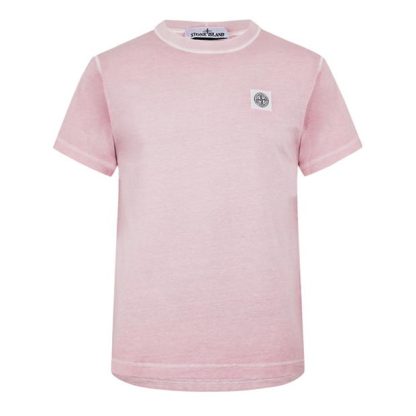 STONE ISLAND Stone Patch Logo TS Sn42 Men Regular Fit T-Shirts Pink V0180 for sale