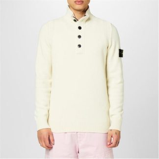 STONE ISLAND Stone quarter Btn Jumper Sn44 Men Jumpers Bianco V0099 for sale