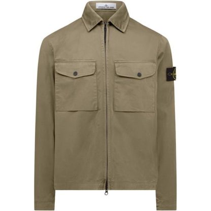 STONE ISLAND Stretch Cotton Satin Overshirt Men Overshirts Sabbia V0095 for sale