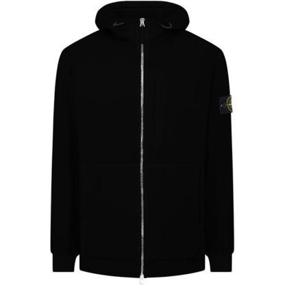 STONE ISLAND Stretch Nylon Technical Fleece Men Parka Jackets Black V0029 for sale