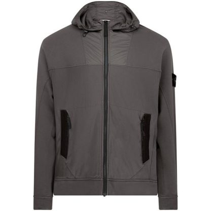 STONE ISLAND Zip Compass Hoodie Men Zip Hoodies Tortora V0092 for sale