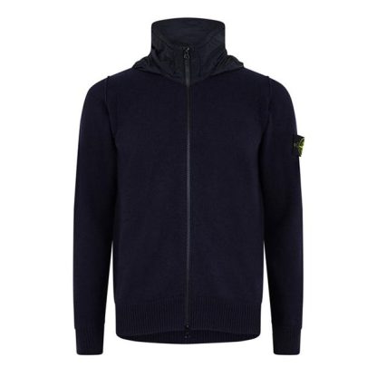 STONE ISLAND Zipped Hooded Cardigan Men Navy V0020  for sale