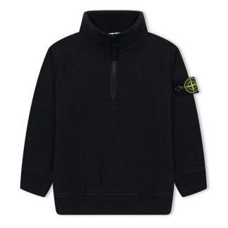 STONE ISLAND quarter Zip Sweatshirt Kids 1/4 Zip Fleece Tops Black V0029 for sale