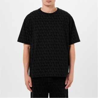 VALENTINO All Over Monogram T-Shirt Men Black  for sale