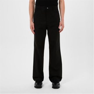 VALENTINO Cotton Straight Leg Trousers Men Straight Trousers Nero 0NO for sale