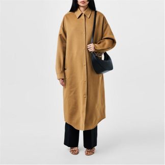 VALENTINO Embellished Cashmere-Blend Coat Women Old Ginger  for sale