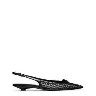 VALENTINO GARAVANI Bold Edition Vlogo Ballerinas Women Flat Mules Nero Mesh for sale