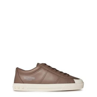 VALENTINO GARAVANI City Planet Leather Trainers Men Clay/Ivory  for sale