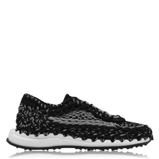 VALENTINO GARAVANI Crochet Sneakers Men Low Trainers Blk/Gry 388 for sale