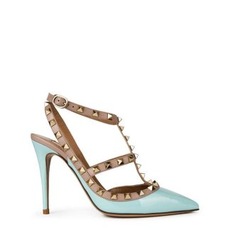 VALENTINO GARAVANI DÉcolletÉ Rockstud 100mm Pumps Women Stiletto Heels Blu Porcellana for sale