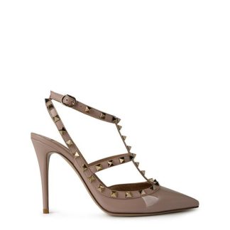 VALENTINO GARAVANI DÉcolletÉ Rockstud 100mm Pumps Women Stiletto Heels Powder for sale