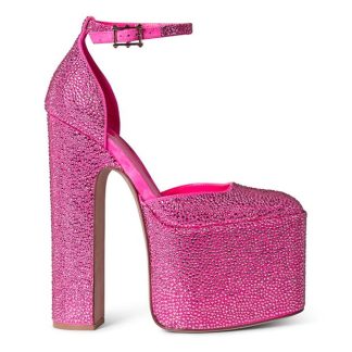 VALENTINO GARAVANI Embellished Discobox Platform Pumps Women Fuschia Glt Uxp  for sale