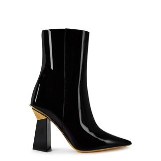 VALENTINO GARAVANI Hyper Roman Stud Patent Leather Boots Women Black  for sale