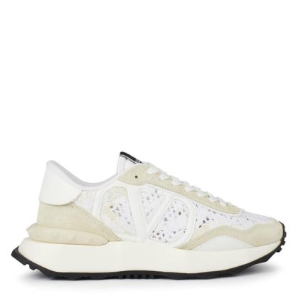 VALENTINO GARAVANI Lace And Mesh Lacerunner Trainers Women Runners Bianco 0BQ for sale