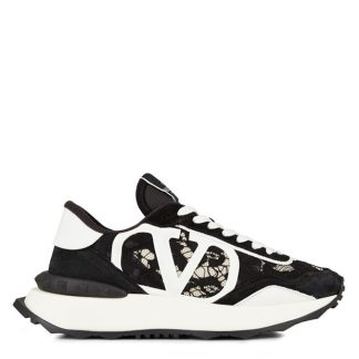 VALENTINO GARAVANI Lace And Mesh Lacerunner Trainers Women Runners Blk/Wht VAH for sale