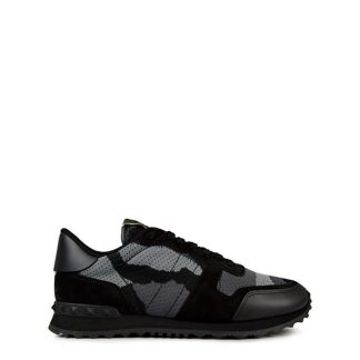 VALENTINO GARAVANI Mesh Camouflage Rockrunner Sneakers Men Runners Black for sale