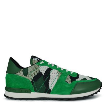 VALENTINO GARAVANI Mesh Camouflage Rockrunner Sneakers Men Runners Jungle 7PS for sale