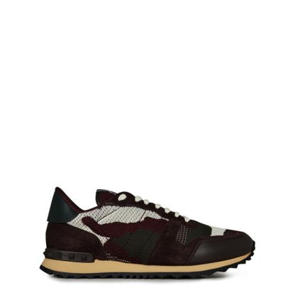 VALENTINO GARAVANI Mesh Camouflage Rockrunner Sneakers Men Runners Rubin Ebano for sale