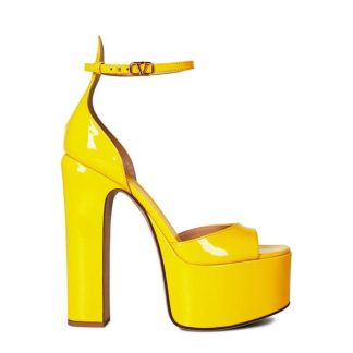 VALENTINO GARAVANI Platform Sandals Women Heeled Platform Sandals Lemon KN8 for sale