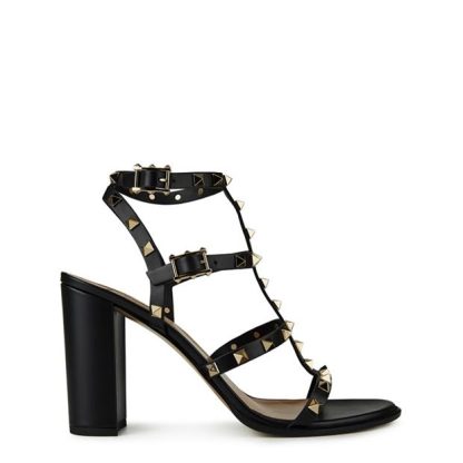 VALENTINO GARAVANI Rockstud Ankle Strap Sandals Women Heeled Sandals Black 0NO for sale