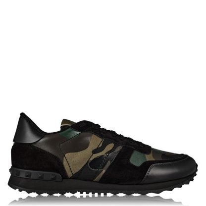 VALENTINO GARAVANI Rockstud Camouflage Men Runners Army Green W42 for sale