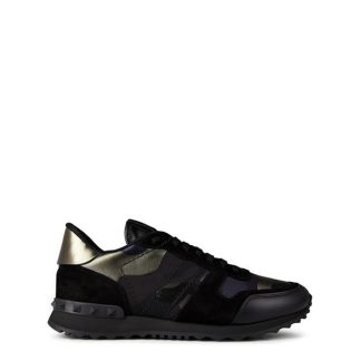 VALENTINO GARAVANI Rockstud Camouflage Trainers Men Runners Black/Metal for sale