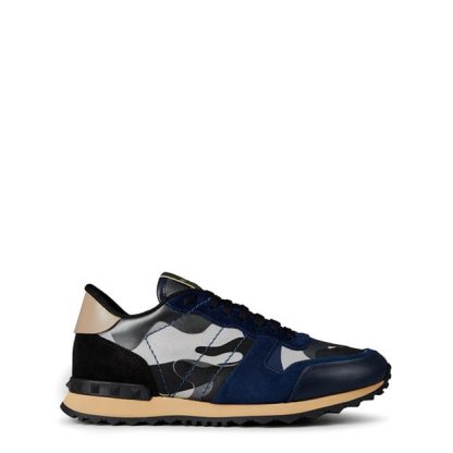 VALENTINO GARAVANI Rockstud Camouflage Trainers Men Runners Blue for sale