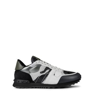 VALENTINO GARAVANI Rockstud Camouflage Trainers Men Runners Grey/Silver for sale