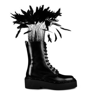 VALENTINO GARAVANI Rockstud M-Way Combat Boots Women Nero  for sale