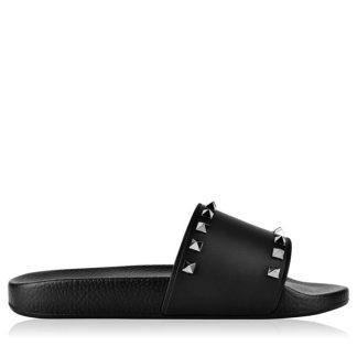 VALENTINO GARAVANI Rockstud Rubber Sliders Men Nero/Nero 0No  for sale