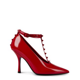 VALENTINO GARAVANI Rockstud T-Bar Heeled Pumps Women Rouge Pur  for sale