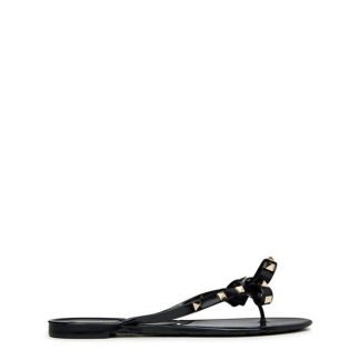 VALENTINO GARAVANI Rockstud Thong Sandals Women Jelly Shoes Black 0NO for sale