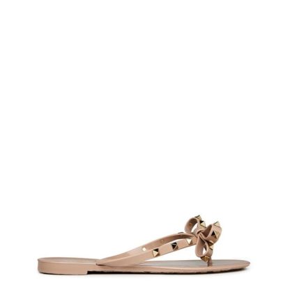 VALENTINO GARAVANI Rockstud Thong Sandals Women Jelly Shoes Poudre P45 for sale