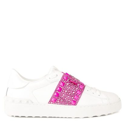 VALENTINO GARAVANI Rockstud Untitled Trainers Women Low Trainers Wht/Pnk UX4 for sale