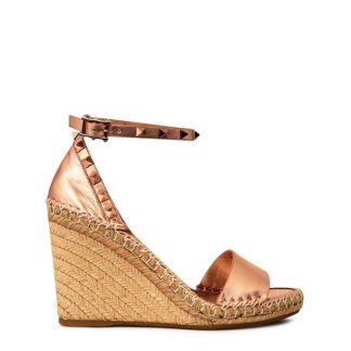 VALENTINO GARAVANI Rockstud Wedge Sandals Women Rame L30  for sale