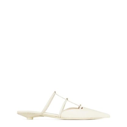 VALENTINO GARAVANI Rockstud Wispy Mules Women Flat Mules Ivory for sale