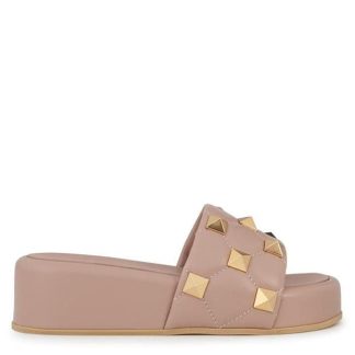 VALENTINO GARAVANI Roman Stud Flatform Slide Sandals Women Rose Gf9  for sale