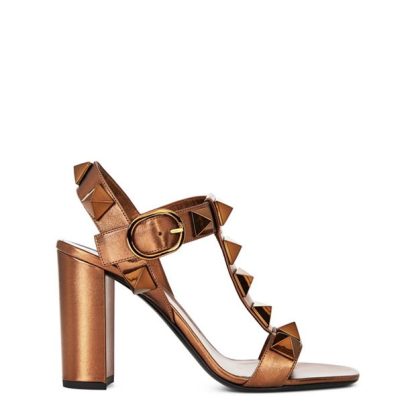 VALENTINO GARAVANI Roman Stud Heeled Sandals Women Bronzo Ln0  for sale