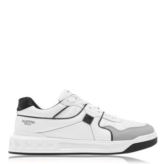 VALENTINO GARAVANI Roman Stud Low Trainer Men Low Trainers Wht/Blk/Gry 0N2 for sale